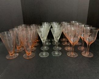 Peach and Clear Glasses