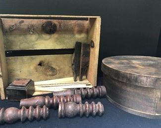 Vtg Cheese Wheel Wood Items
