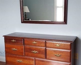 Vtg Cherry Dresser Mirror