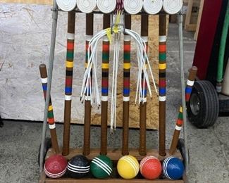 Vtg Croquet Set