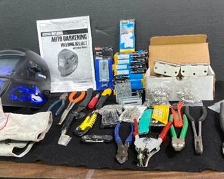 Welding Helmet, Tools, And Hinges