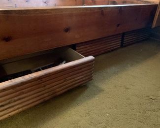 Waterbed frame - queen- With attached night stands- under bed storage and window valence!!! Ohhh so 70s!!!!