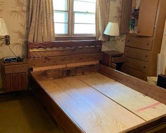 Waterbed frame - queen- With attached night stands- under bed storage and window valence!!! Ohhh so 70s!!!!