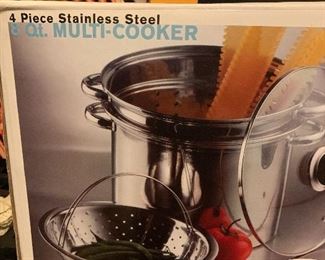 Four piece stainless steel cookware set