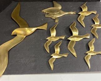 brass birds wall hangings