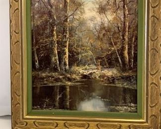 large framed forest print