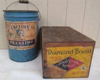 Advertising Can & Wood Box