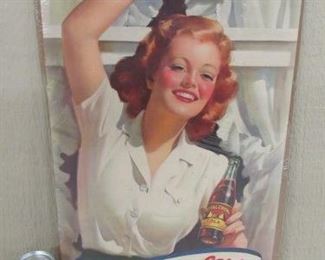 1943 Cardboard Royal Crown Cola Sign