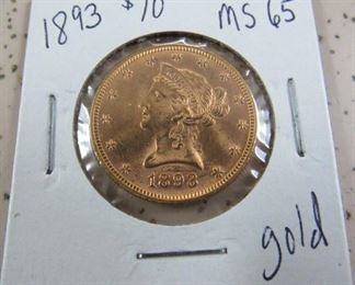 1893 Gold $10.00 Coin