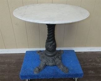 Marble Top/Cast Aluminum Base Table