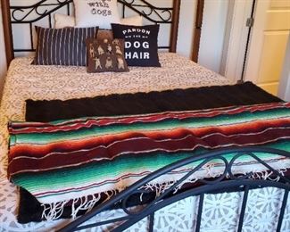 furniture queen rustic metal framed bed with mattress