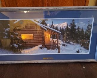 Artwork snowy cabin