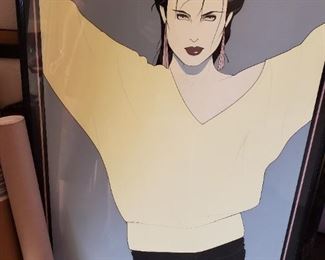 Art. SIgned Patrick Nagel Yellow Sweater Serigraph