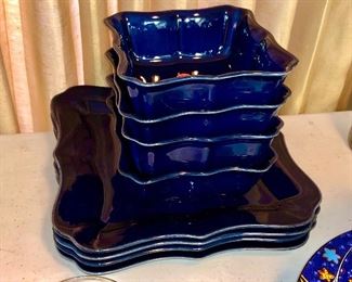 Cobalt blue dish set 