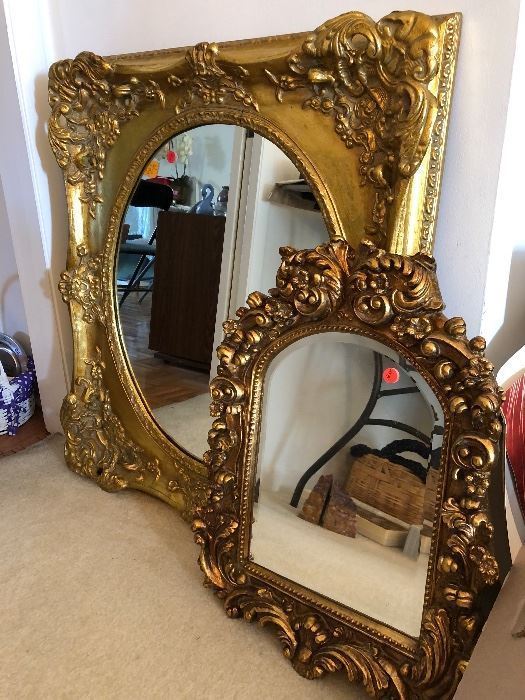 Beautiful gilded mirrors 