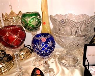 Crystal decorator items, punch bowl and more!