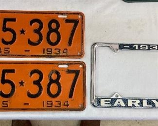 good original condition 1934 Texas license plates