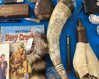 powder horns, knives, etc. 