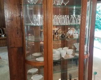 Much furniture. Lighted display cabinet w/ sliding front door