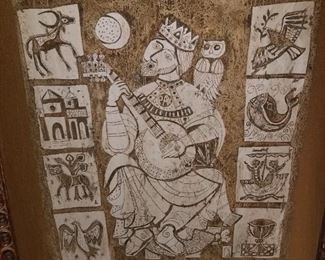 Much artwork. Rodney Winfield marble etching