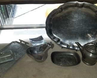 Pewter and hammered aluminum