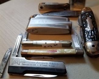 Pocket knifes and lighters