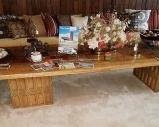 3'x10' Oak engraved table