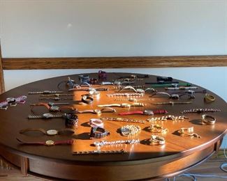 Collection of costume jewelry watches