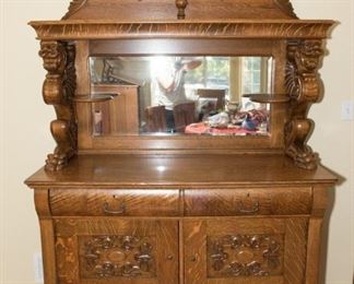 Hersee And Co Antique Victorian Mirrored Sideboard
