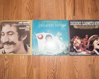 Cat Stevens, Creedence Clearwater Revival and Jim Croce LPs