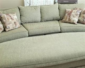 2 pc sectional sofa 32 x 116 x 38 and ottoman 16 x 75 x 30