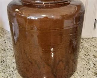 Brown crock 12" tall