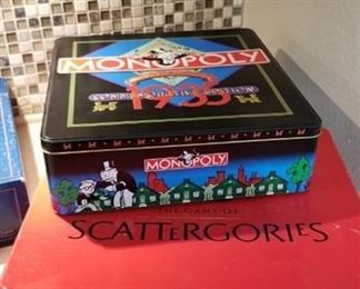 Monopoly commemorative edition and Scattergories
