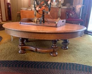 Very large round oak table