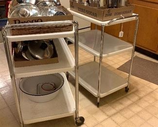2 rolling kitchen carts