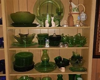 Antique Green Depression Glass