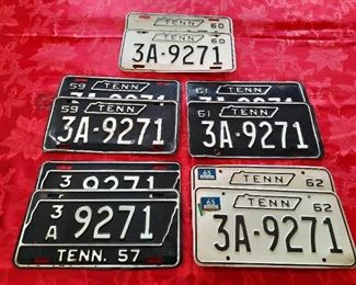 Collectable Tennessee License plates.