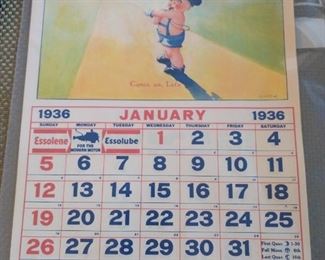 Esso advertising calendar 1936 WOW.