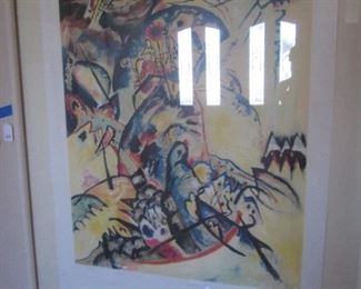 Kandinsky Framed, Embossed Lithograph, Early Russian Abstract Impressionism, 259/399, 29" X 38"             Museum Quality!
