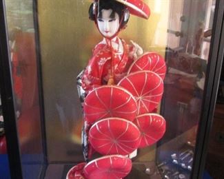 Vintage Geisha Doll in Case