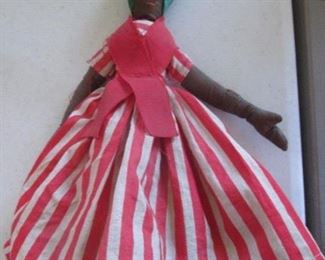 Vintage Mammy Folk Art Doll, Hand & Machine Stitched
