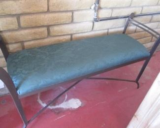 Upholstered Bench with Metal Frame