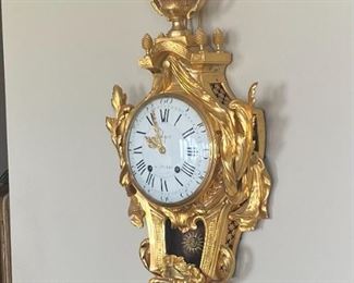Bilger Paris Ornate Brass/Gold Gilt Wall Clock