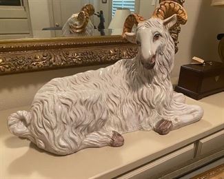 Italian Majolica Ceramic Goat	