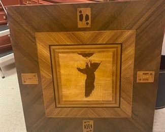 Wood inlay card table