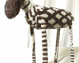 Handmade Seed Beaded Donkey Figural
