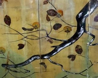Oil on Canvas Quadriptych of Fruit Tree Branch
