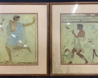 Pair Framed Lithographs, Dancer and Musician
