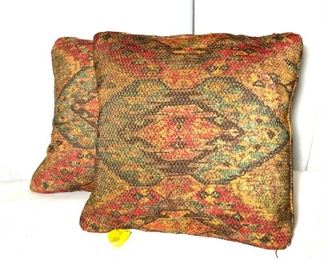 Pr Vintage Southwestern Patterned Toss Pillows
