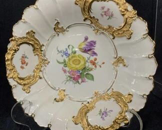 Collectible MEISSEN Gilt Porcelain Plate, Marked
